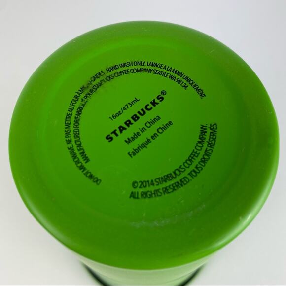 STARBUCKS 2014 Kelly Green Matte Cold Tumbler 16oz - Picture 5 of 5